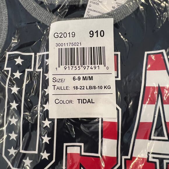 NWT Children's Place Navy W/USA Flag 4th of July Graphic Tank Top - Size 6-9M - Picture 5 of 7